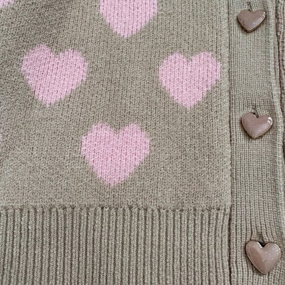 Cynthia Rowley 2 piece set Sweater and Skirt size 4T girls Tan with Pink Hearts - Picture 7 of 9